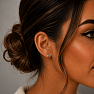 Silver earrings with aquamarine stones