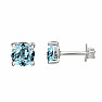 Silver earrings with aquamarine stones