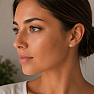 Silver stud earrings with Ethiopian opal