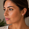 Silver stud earrings with Ethiopian opal