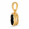 Silver pendant gold-plated and black spinel CB-P709G-BS
