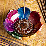 Soapstone incense stick holder Colorful lotus