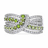 Silver ring with cut olivine and zircons Ag 925 048101 PD