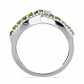 Silver ring with cut olivine and zircons Ag 925 048101 PD