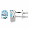 Silver earrings with aquamarine SBC-106-AQF