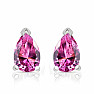 Silver stud earrings with pink tourmalines SBC-105-PT