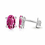 Silver stud earrings with pink tourmalines SBC-110-PT