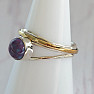 Turquoise purple ring gold plated silver Ag 925 62323