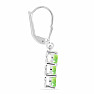 Silver earrings with cabochons of prehnite Ag 925 014969 PREH
