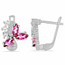 Silver earrings with cut Pink topazes and zircons Ag 925 015728 PT