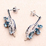 Silver earrings with cut London topazes and zircons Ag 925 019520 LT