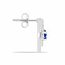 Silver earrings with cut blue sapphires and zircons Ag 925 020614 5SAF