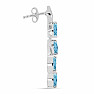 Silver earrings with cut Blue Sky topazes and zircons Ag 925 022211 BT