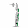 Silver earrings with cut emeralds and zircons Ag 022211 EM