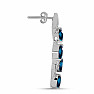 Silver earrings with cut London topazes and zircons Ag 925 022211 LT