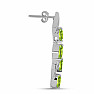 Silver earrings with cut olivines and zircons Ag 925 022211 PD