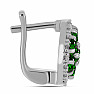 Silver earrings with cut chrome diopsides and zircons Ag 925 029474 DIO