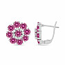 Silver earrings with cut Pink topazes and zircons Ag 925 033706 PT