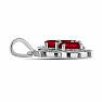 Silver pendant with cut rubies and zircons Ag 925 010902 RB