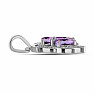 Silver pendant with cut African amethysts and zircons Ag 925 010902 AFAM