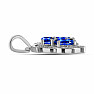 Silver pendant with cut blue sapphires and zircons Ag 925 010902 SAF