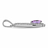 Silver pendant with cut African amethyst and zircons Ag 925 015699 AFAM