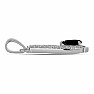 Silver pendant with cut black sapphire and zircons Ag 925 015699 BLS