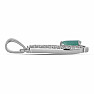 Silver pendant with cut emerald and zircons Ag 925 015723 EM