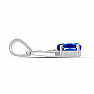 Silver pendant with cut blue sapphire and zircons Ag 925 020065 SAF