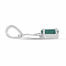 Silver pendant with cut emerald and zircons Ag 925 020065 EM