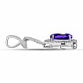 Silver pendant with cut African amethyst and zircons Ag 925 029497 AFAM