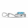 Silver pendant with cut Blue Sky topaz and zircons Ag 925 029497 BT