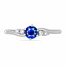 Silver ring with blue sapphire and zircons Ag 925 011580 SAF