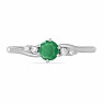 Silver ring with cut emerald and zircons Ag 925 011580 EM