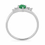 Silver ring with cut emerald and zircons Ag 925 011580 EM