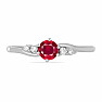 Silver ring with cut ruby and zircons Ag 925 011580 RB