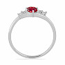 Silver ring with cut ruby and zircons Ag 925 011580 RB