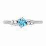 Silver ring with Blue Sky topaz and zircons Ag 925 011580 BT