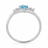 Silver ring with Blue Sky topaz and zircons Ag 925 011580 BT