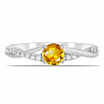 Silver ring with cut citrine and zircons Ag 925 012722 CT