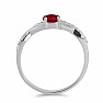 Silver ring with cut ruby and zircons Ag 925 012722 RB