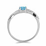 Silver ring with Blue Sky topaz and zircons Ag 925 012722 BT