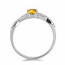 Silver ring with cut citrine and zircons Ag 925 012722 CT