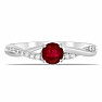 Silver ring with cut ruby and zircons Ag 925 012722 RB