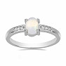 Silver ring with Ethiopian opal and zircons Ag 925 012812 ETOP