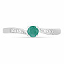 Silver ring with cut emerald and zircons Ag 925 015992 EM