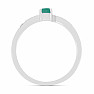 Silver ring with cut emerald and zircons Ag 925 015992 EM