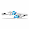 Silver ring with Swiss Blue topaz and zircons Ag 925 016430 SBT