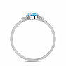 Silver ring with Swiss Blue topaz and zircons Ag 925 016430 SBT