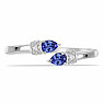 Silver ring with cut tanzanite and zircons Ag 925 016430 TZ